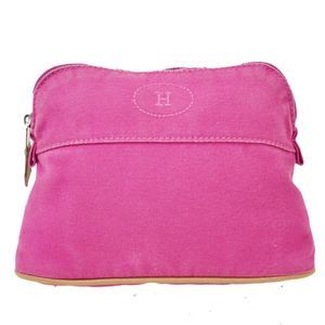 Hermes Fuchsia Pink Bolide Mini Pouch Cosmetic Co… - image 1